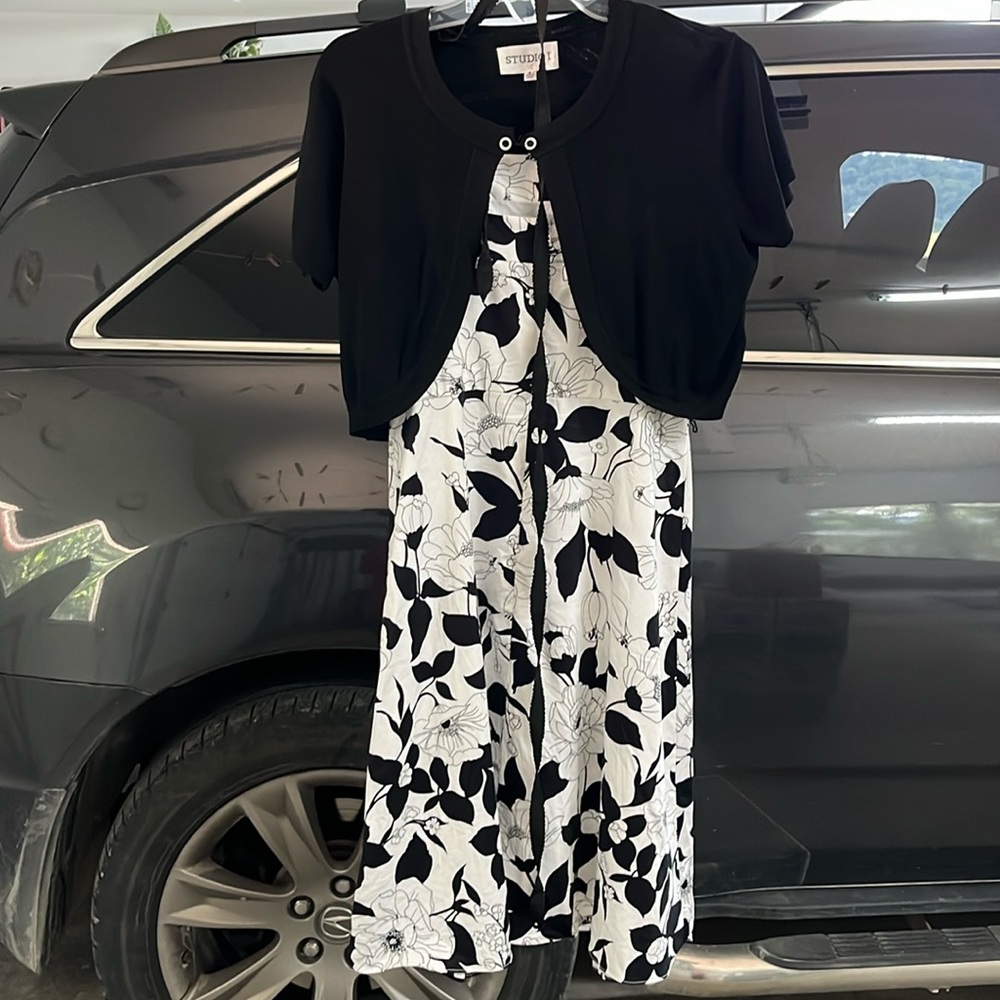 Black and white sundress with jacket. Size 6.